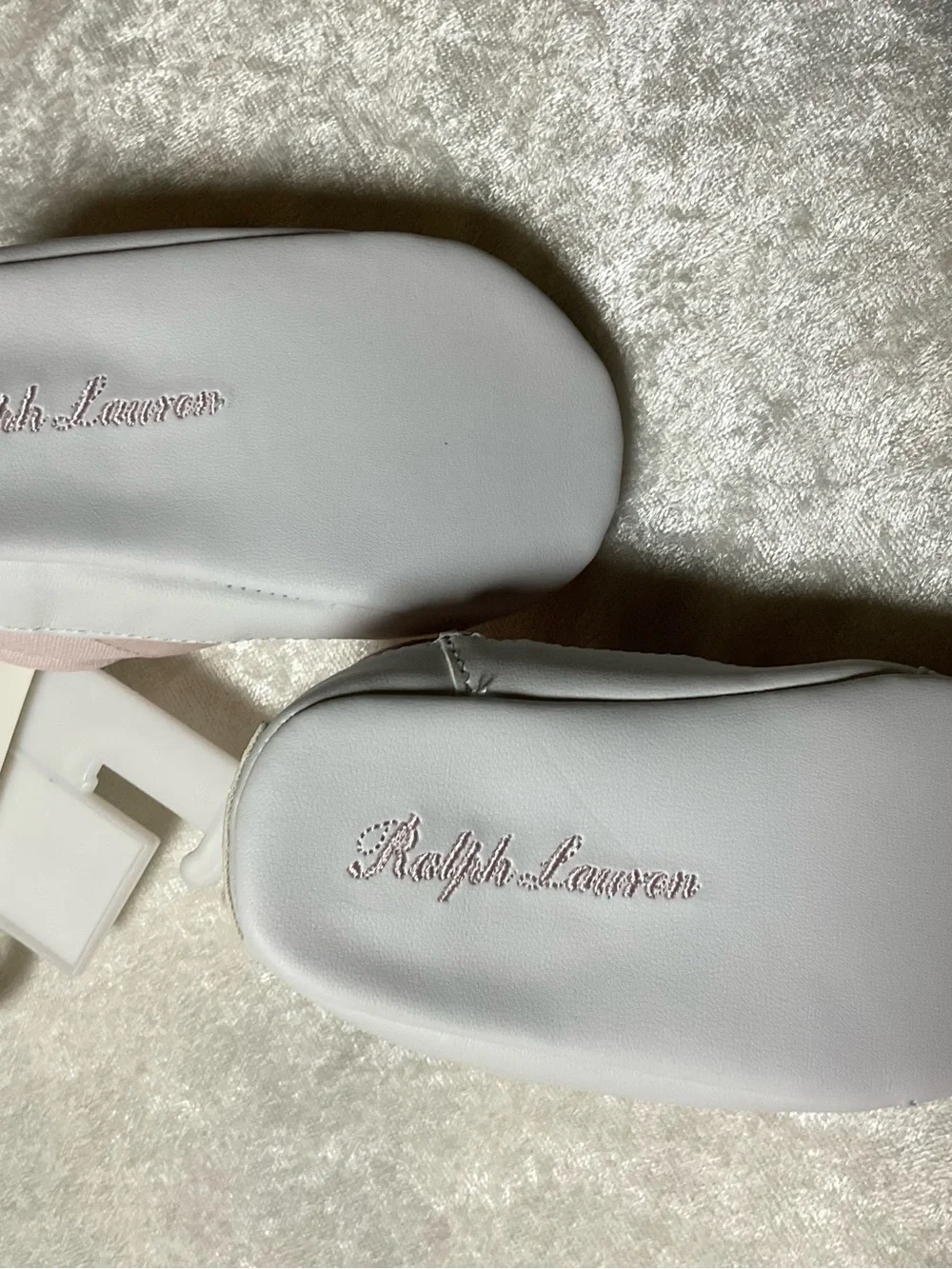 Ralph Lauren Baby Pink Canvas Double-Velcro Sneakers